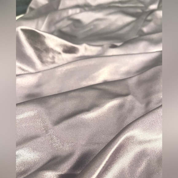 WINDSOR Wrapped In Stylish Satin Light Purple Mini Dress | Size Medium (6-8) - Picture 7 of 7